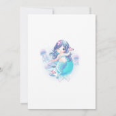 Niedliche kleine Meerjungfrau zum Geburtstag Einladung (Rückseite)