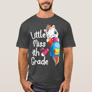 Niedliche kleine Miss 4. Klasse Einhorn zurück zur T-Shirt