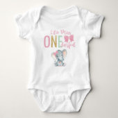 Niedliche kleine Miss ONEderful Elephant 1. Geburt Baby Strampler (Vorderseite)