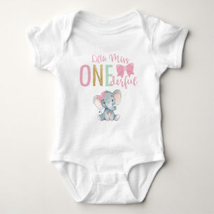 Niedliche kleine Miss ONEderful Elephant 1. Geburt Baby Strampler