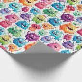 Niedliche kleine Monster 3 - Geschenkpapier (Ecke)