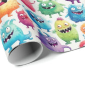 Niedliche kleine Monster 3 - Geschenkpapier (Rolleneckpunkt)