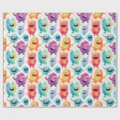 Niedliche kleine Monster 4 - Geschenkpapier (Flach)