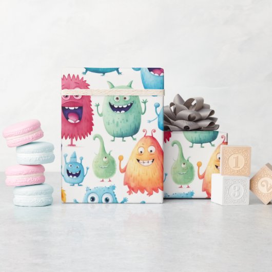 Niedliche kleine Monster 5 - Geschenkpapier (Babyparty)