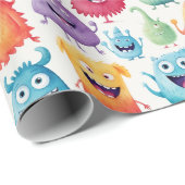 Niedliche kleine Monster 5 - Geschenkpapier (Rolleneckpunkt)