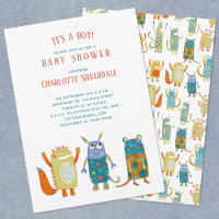 Niedliche Kleine Monster Es ist eine Baby-Dusche