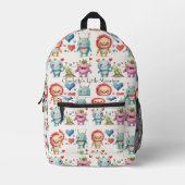Niedliche kleine Monster fügen den Namen des Kinde Bedruckter Rucksack (Vorderseite)