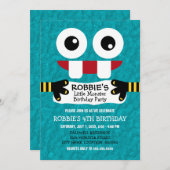 Niedliche Kleine Monster Geburtstagsparty Einladung (Vorne/Hinten)