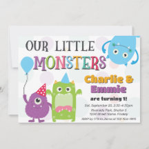 Niedliche kleine Monster Geburtstagsparty, jedes A