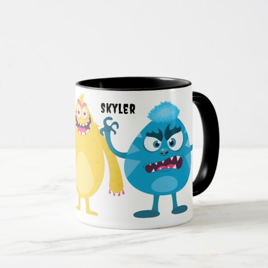 Niedliche kleine Monster mit Namen Tasse (VorderseiteRechts)
