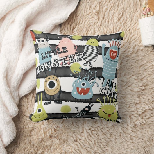 Niedliche Kleine Monster Moderner Chic Wasserfarbe Kissen (Decke)