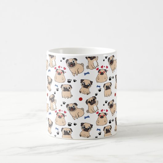 Niedliche kleine Mops | Dog Lovers Muster Kaffeetasse (Mittel)