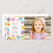 Niedliche kleine Owls Foto Jede Gelegenheit Vielen Dankeskarte (Vorne/Hinten)