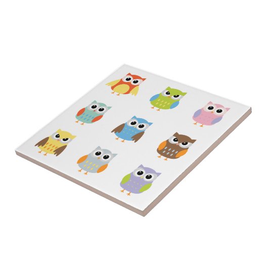 Niedliche Kleine Owls Tile Fliese (Seite)