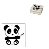 Niedliche kleine Panda mit einem Bambus-Stick Gummistempel (Stempel)
