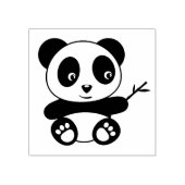 Niedliche kleine Panda mit einem Bambus-Stick Gummistempel (Prägung)