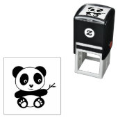Niedliche kleine Panda mit einem Bambus-Stick Permastempel (Beispiel)