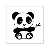 Niedliche kleine Panda mit einem Bambus-Stick Permastempel (Design)