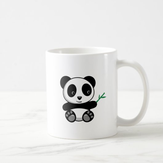 Niedliche kleine Panda mit einem Bambushecker Kaffeetasse (Rechts)