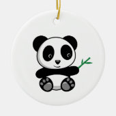 Niedliche kleine Panda mit einem Bambushecker Keramik Ornament (Vorne)