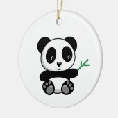 Niedliche kleine Panda mit einem Bambushecker Keramik Ornament (Links)