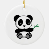 Niedliche kleine Panda mit einem Bambushecker Keramik Ornament (Hinten)
