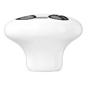 Niedliche kleine Panda mit einem Bambushecker Keramikknauf (Seitenansicht)