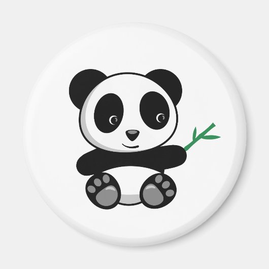 Niedliche kleine Panda mit einem Bambushecker Magnet (Vorne)