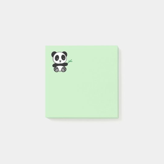 Niedliche kleine Panda mit einem Bambushecker Post-it Klebezettel (Vorderseite)