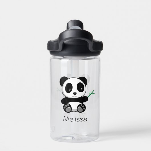Niedliche kleine Panda mit einem Bambushecker Trinkflasche (Rückseite)