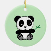 Niedliche kleine Panda mit einem Bambuskick auf Gr Keramik Ornament (Hinten)