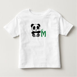 Niedliche kleine Panda mit einem Bambusklebemonogr Kleinkind T-shirt