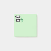 Niedliche kleine Panda mit einem Bambusklebemonogr Post-it Klebezettel (Vorderseite)