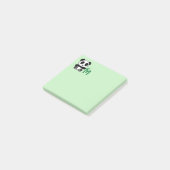 Niedliche kleine Panda mit einem Bambusklebemonogr Post-it Klebezettel (angewinkelt)