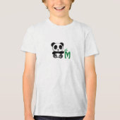 Niedliche kleine Panda mit einem Bambusklebemonogr Tri-Blend Shirt (Vorderseite)