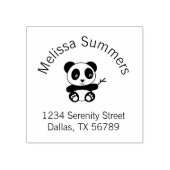 Niedliche kleine Panda mit einer Bambusanschrift Gummistempel (Prägung)