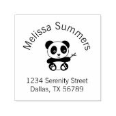 Niedliche kleine Panda mit einer Bambusanschrift Permastempel (Design)