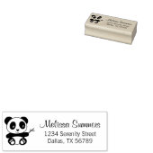 Niedliche kleine Panda mit einer Bambuskleckse-Adr Gummistempel (Stempel)