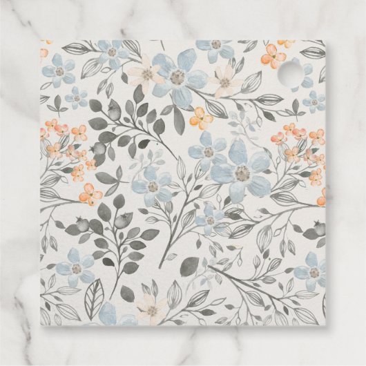 Niedliche kleine Peanut Elephant Foliage Babydusch Geschenkanhänger (Rückseite)