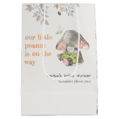 Niedliche kleine Peanut Elephant Foliage Babydusch Mittlere Geschenktüte (Rückseite)