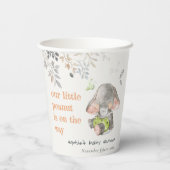 Niedliche kleine Peanut Elephant Foliage Babydusch Pappbecher (Rückseite)