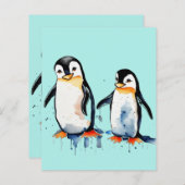 Niedliche kleine Pinguine Papier Blatt (Vorne/Hinten)