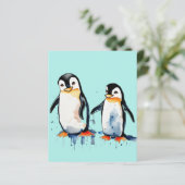 Niedliche kleine Pinguine Papier Blatt (Stehend Vorderseite)