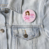 Niedliche kleine Prinzessin Geburtstagsparty Pink Button (Beispiel)