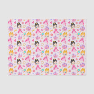 Niedliche kleine Prinzessin in rosa Kleid Seidenpapier