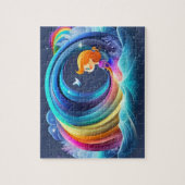 Niedliche kleine Prinzessin mit Regenbogen Puzzle (Vertikal)