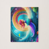 Niedliche kleine Prinzessin mit Regenbogen Puzzle (Vertikal)