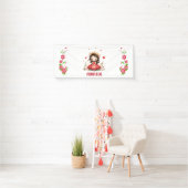 Niedliche kleine Prinzessin mit rotem Kleid Banner (Insitu)