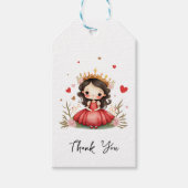 Niedliche kleine Prinzessin mit rotem Kleid Geschenkanhänger (Vorderseite)