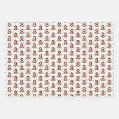 Niedliche kleine Prinzessin mit rotem Kleid Geschenkpapier Set (Vorderseite)